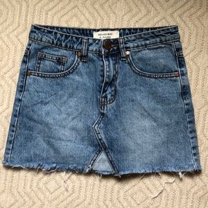 Reworked jean mini skirt